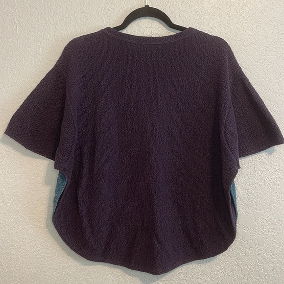 Margaret Winters Color Block Curved Hem Cotton Short Sleeve Top - Picture 2 of 10
